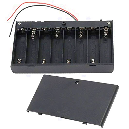 abcGoodefg 2 Pack 8 x 12V AA Battery Holder Case Box with ON/Off Switch and Leads Wire Cover