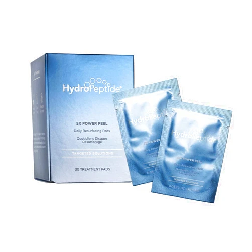 HydroPeptide 5X Power Peel Daily Resurfacing Pads, with Exfoliating Salicylic Acid, 4 Fl Oz