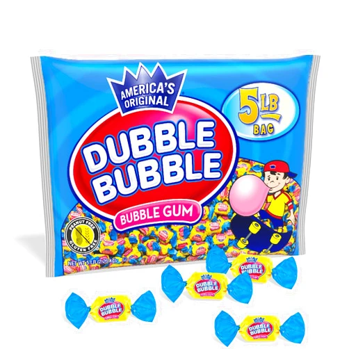 Tootsie Roll Dubble Bubble Original Twist Bubble Gum - Individually Wrapped Candy - Gluten Free, Kosher & Peanut Free - 5 Pound Bag