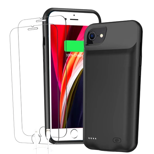 SNRONEW Battery Case for iPhone 6/6s/7/8/SE 2/3nd Gen,10000mAh Portable Charger Case Rechargeable Battery Pack Charging Case Compatible with iPhone SE 2020(2nd Generation)/8/7/6s/6/SE 3nd Gen (4.7 inch)-Black