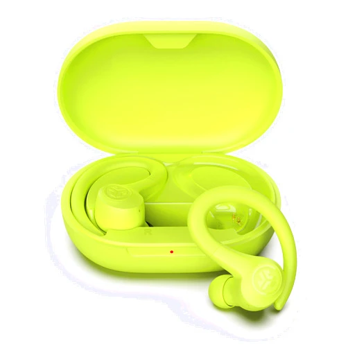 JLab Go Air Sport True Wireless Earbuds, Yellow, Featuring C3 Clear Calling, Secure Earhook Sport Design, 32+ Hour Bluetooth Playtime, and 3 EQ Sound Settings