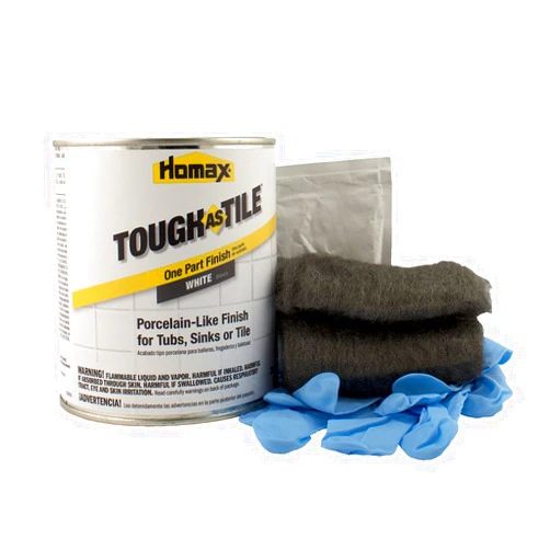 Homax Tub and Tile Refinishing Kit, White, 21 oz, Brush On, Tough as Tile Kit