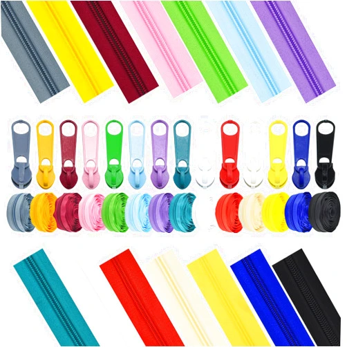 Renashed 42 Yards 14Pcs #5 Sewing Zippers by The Yard Bulk Nylon Coil Assorted Colors Tape with 112 Pull Heads Sliders for DIY Tailor Sewing Crafts Clothing Bags Backpacks Supplies, 14 Color