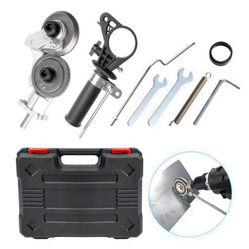Chooling Electric Drill Shears Attachment for Sheet Metal Cutting, Metal Cutter Drill Attachment, Nibbler Plate Cutter for Steel, Iron, White Sheet, Copper, Aluminum, Metal Sheet Cutting