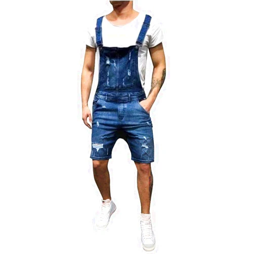 lisenraIn Men's Denim Bib Overalls Fashion Ripped Jeans Slim Jumpsuit with Pockets