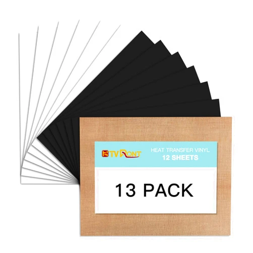 HTVRONT White HTV Black Heat Transfer Vinyl Bundle: 12
