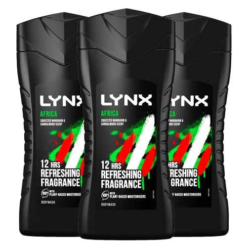 Lynx Shower Gel Africa 225Ml- Pack Of 3