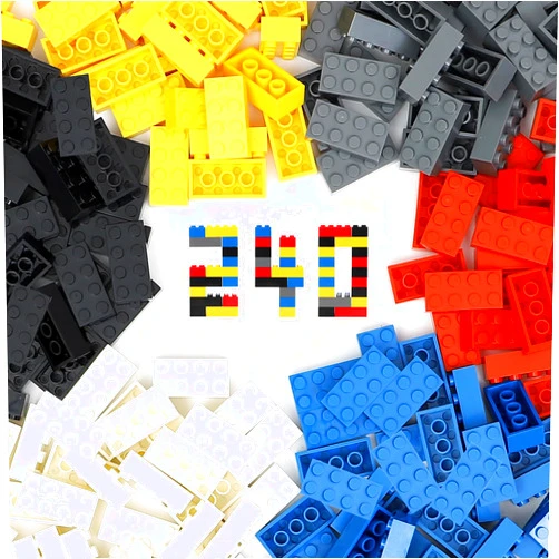 Unirolic Classic Building Bricks, 240 Piece 2x4 Building Blocks STEM Creative Building Toys, 100% Compatible with All Major Brands, Building Bricks Play Set for Kids Age 6+ (Multicolored)