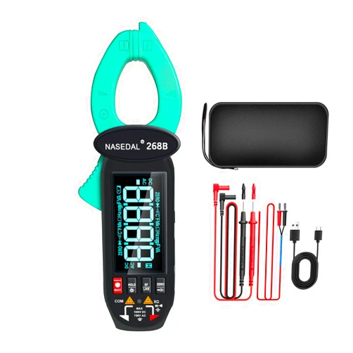 Nasedal Digital Clamp Meter High Precision Leakage Current Detection T-RMS 6000 Counts Multimeter Auto-ranging AC/DC Voltage Current Temperature Capacitance Frequency Diode Live Wire NCV Resistance
