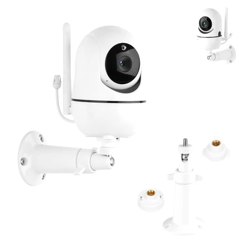 Mippko Baby Monitor Wall Mount Holder Compatible with HelloBaby HB65/HB6550/HB6558/HB66/HB248,ANMEATE SM935E/SM650 / Bonoch/ChildsFarm Baby Monitor,Adjustable Aluminum Alloy Mount,1 Pack White