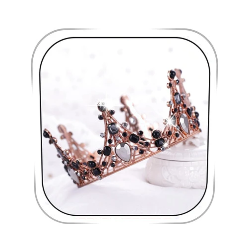 Ibliss Black Wedding Crown Baroque Crystal Bride Tiaras Queen Rhinestones Royal Costume Prom Hair Accessories for Women and Girls