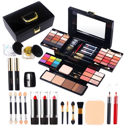 MORNECA Professional Makeup Kit for Women Girl Full Kit with Mirror 60 Colors All in One Make up Gift Set Included Eyeshadow,Blusher,Highlighter,Compact Powder,Brow Powder,Lipstick,Glitter,Eyeliner,Mascara 01
