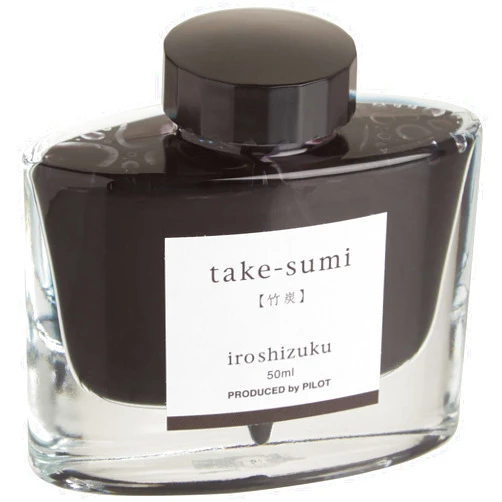 PILOT Iroshizuku Bottled Fountain Pen Ink, Take-Sumi, Bamboo Charcoal (Black) 50ml Bottle (69224)