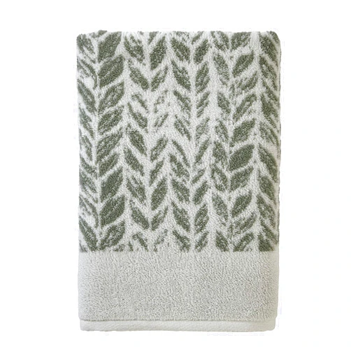 SKL Home by Saturday Knight Ltd. Distressed Leaves Bath Towel,Sage 28x54