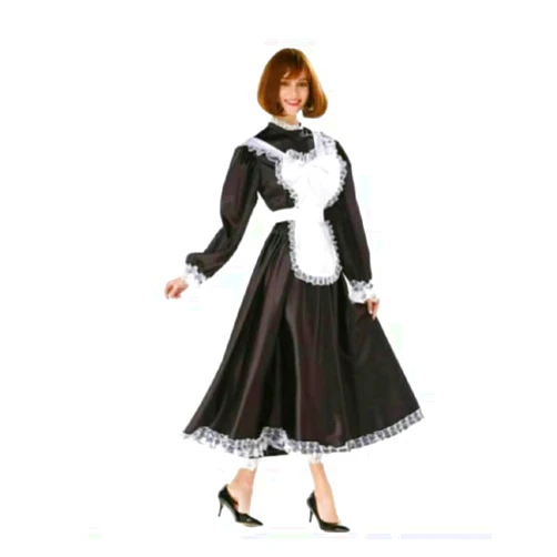 ZHUCHENINWW Dress Can Be Customized in Multiple Maidservant Sissy Adult Apron Black Long Skirt, Black,4XL