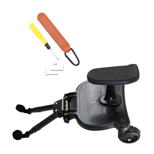 Regal Rhino Universal Stroller Board 2-in-1 Sit Stand Glider Board Fits Most Strollers, Detachable Seat Buggy Board Stroller Attachment Standing Board Holds Children up to 55 lbs with Stroller Clip