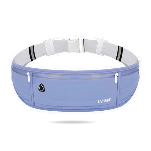 USHAKE Slim Running Belt, Workout Fanny Pack for Men Women,Exercise Waist Pack for Apple iPhone Holder, Runner Belt for Running Walking Cycling Camping Gym Dark Blue