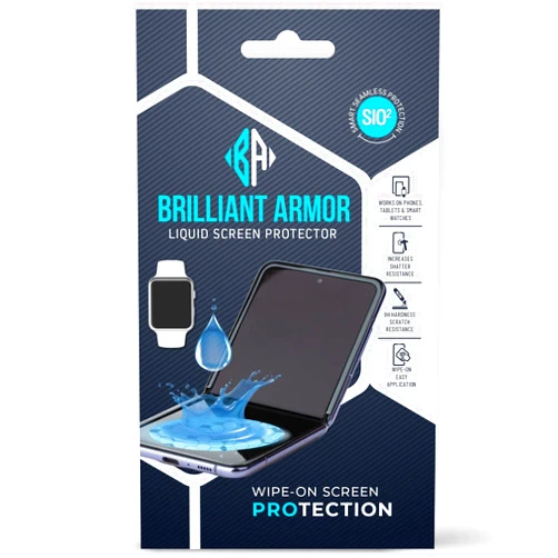 BRILLIANT ARMOR Liquid Glass Screen Protector - Wipe On Scratch and Shatter Resistant Nano Protection for All Phones Tablets Smart Watches - Universal