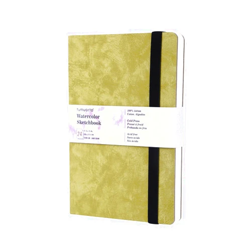 tumuarta Watercolor Sketchbook, 7.5x5, 140 LB, 300GSM, 100% Cotton Paper, Cold Press, 24 Sheets,48 Pages, Watercolor Journal for Use As Travel Sketch Book and Mixed Media Pad On The Go