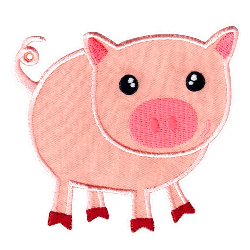 PatchMommy Pig Patch, Iron On/Sew On - Appliques for Kids Children