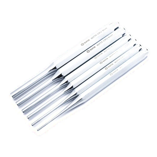 SATA 6-Piece Pin Punch Set with a Chromate Finish and Professionally Strong CR-V Steel Construction - ST09162SJ