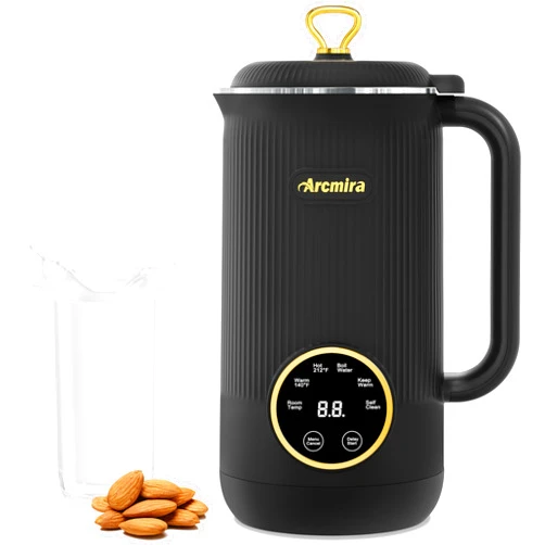 Arcmira Nut Milk Maker, 20 oz(600ml) Homemade Almond, Oat, Soy, Plant-Based Milk and Non-Dairy Beverages, Almond Milk Maker with Delay Start/Keep Warm/Boil Water, Soy Milk Maker with Nut Milk Bag