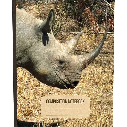 Jess-Lily Rowan Rhino Composition Notebook: College Ruled Creative Writing Book Featuring an African Animal