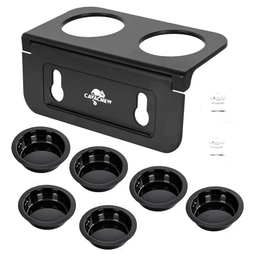 CAVACHEW Gecko Feeding Ledge, Foldable Reptile Feeder Ledge with 6pcs Plastics Cups, Reptile Suction Food Water Dish, Terrarium Bowl Tank Ledge Accessories for Gecko, Chameleon, Iguana, Lizard