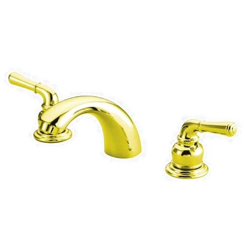 Kingston Brass KB952 Magellan II 4-Inch to 8-Inch Mini Widespread Lavatory Faucet with Metal lever handle, Polished Brass