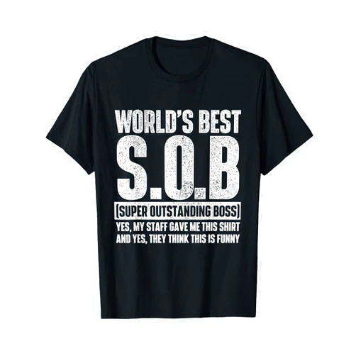 Funny Boss Shirts World's Best Outstanding Boss - Funny Manager Supervisor T-Shirt