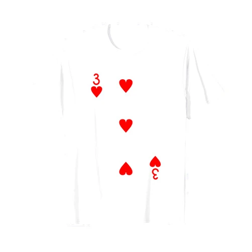 Three Of Hearts Costume Halloween Designs Three Of Hearts Deck Of Cards Playing Cards Halloween Poker T-Shirt