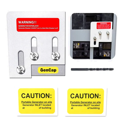 GenCap Generator Interlock Kit Compatible with Square D QO or Homeline 150 and 200 AMP Panels, for Safe Usage of Portable Power During Outage