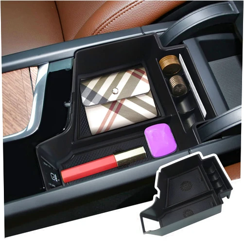 BIBIBO 2023 2024 XC60 XC90 S90 V90 Center Console Organizer for 2018-2023 2024 Volvo XC60 V60 S60 S90 V90 XC90 Insert Armrest Storage Box Tray,2022 XC60 Accessories Glove Pallet Organizer (Black-Trim)