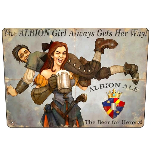 Oedrtqi Fable: The Albion Girl Poster 8 x 12 Inch Funny Metal Tin Sign Game Room Man Cave Wall Decor