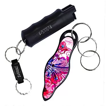 MUNIO Kubaton + Sabre Pepper Spray Safety Keychain for Women Set, Made in USA
