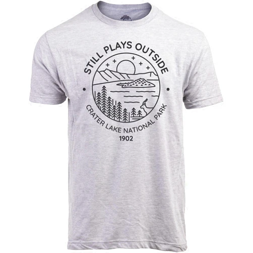 Ann Arbor T-shirt Co. Still Plays Outside Hiking Tee | Funny Hiker Camping Camper Outdoors Men Women Shirt