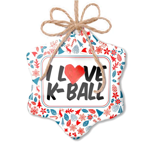 NEONBLOND Christmas Ornament I Love K-Ball Red White Blue Xmas