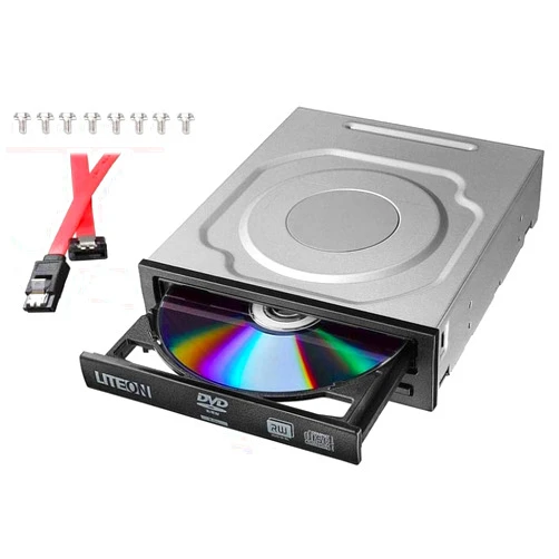 BestDuplicator Lite-On 24X SATA Internal DVD+/-RW Drive Optical Drive IHAS124-14 with 1x Sata Power Cable, 8x Screws for Desktop Computers, Sever and More