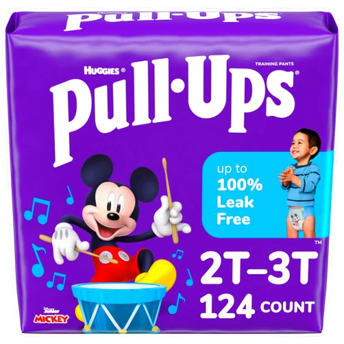 Pull-Ups Boys' Potty Training Pants, 2T-3T (16-34 lbs), 124 Count (4 Packs of 31)