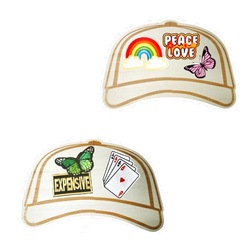 SilvanSculpt Truck Hat Template Palette for use When Designing Hat Patches, Create Personalized Baseball Hat Templates, Truck Hat Design Patch Layout Templates, Perfect for Designing Truck Hats(2pcs)