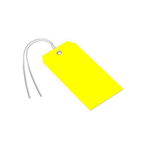 SmartSign Yellow Plastic Tags with Pre-Attached Wires - 25-Pack, 4.75