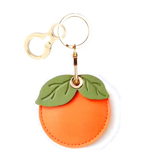 BORKUANA Leather Keychain Holder Case Compatible with AirTag,Cute air tag Cover with Keychain Ring,GPS Tracker Case for Keys