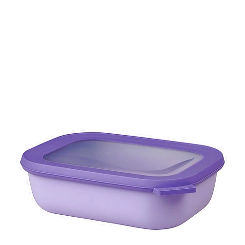 Mepal Cirqula 34oz/1,000ml Circular Rectangular Multi Food Storage & Serving Container with Transparent Lids | Perfect for Food Prep | Microwave & Dishwasher Safe | Nordic Lilac | Made in Holland