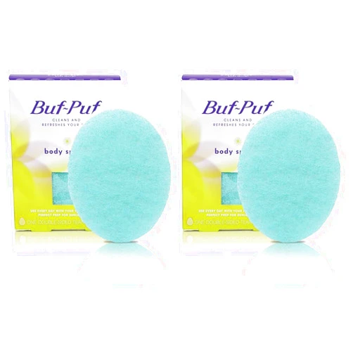 Buf-Puf Body Sponge, Bath Sponge, Dermatologist Developed, Cleanses Skin of Dirt, and Excess Oil, Reusable, Exfoliating, 1 Count (Pack of 2)