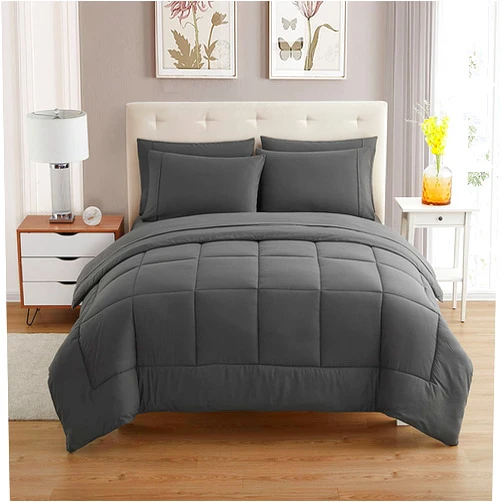 Sweet Home Collection Queen Comforter Set - 7-Piece Bedding Collection - 1 Comforter, 1 Fitted Sheet, 1 Flat, 4 Pillowcases - Deep Pocket - Soft & Breathable Premium Quality - Ideal for All Seasons, Gray