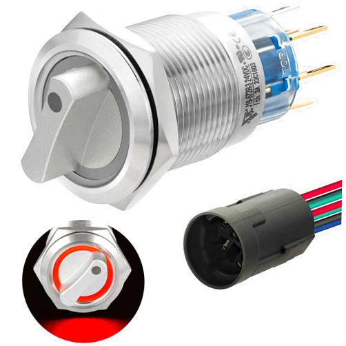 ZJWZJH Rotary Switch 3 Position 12V 24VDC/AC 19mm 3/4