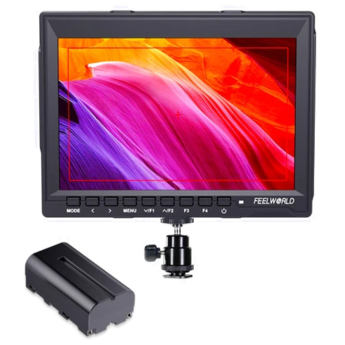 FEELWORLD FW759 7 Inch DSLR Camera Field Monitor with F550 2200mAh Battery HD Video Assist Slim IPS 1280x800 4K HDMI 1080p