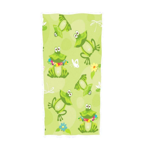 Naanle Cute Cartoon Frog Dragonfly Butterfly Soft Highly Absorbent Large Decorative Hand Towel Multipurpose for Bathroom, Hotel, Gym and Spa (16 x 30 Inches)
