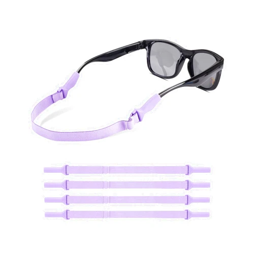 lvvfit Kids Glasses Straps(6.5-10inch)-Adjustable Glasses Strap Sports Sunglasses Eyeglasses Holder Straps for Toddler and Kids-Eyewear Retainers for boys and girls age 3-12 years (4pcs Purple)