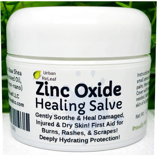 Urban ReLeaf Zinc Oxide Salve ! Gently Soothe & Protect Damaged, Injured & Dry Skin! First Aid, Burns, Rashes, Scrapes! Deeply Hydrating Protection. 100% Natural! Calm delicate skin of all ages.